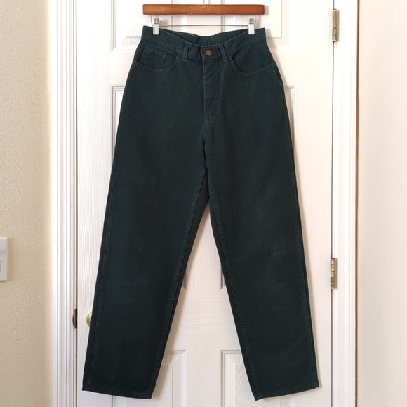 Lee 80's Vintage Union Made Classic High Waisted Tapered Leg Mom Jeans Green 12 - Picture 1 of 15